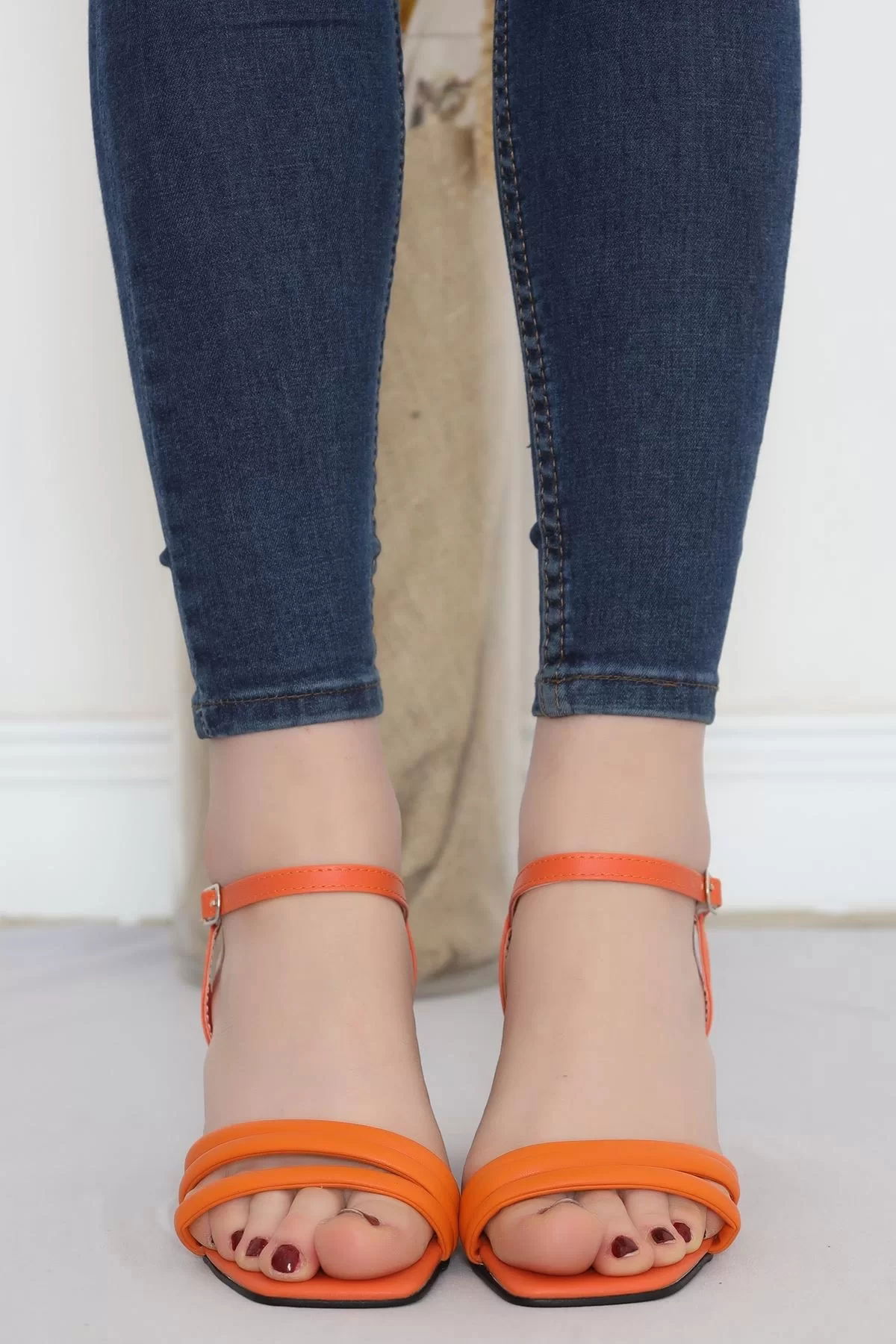 5 Cm Heeled Shoes Orange - 18508.264.