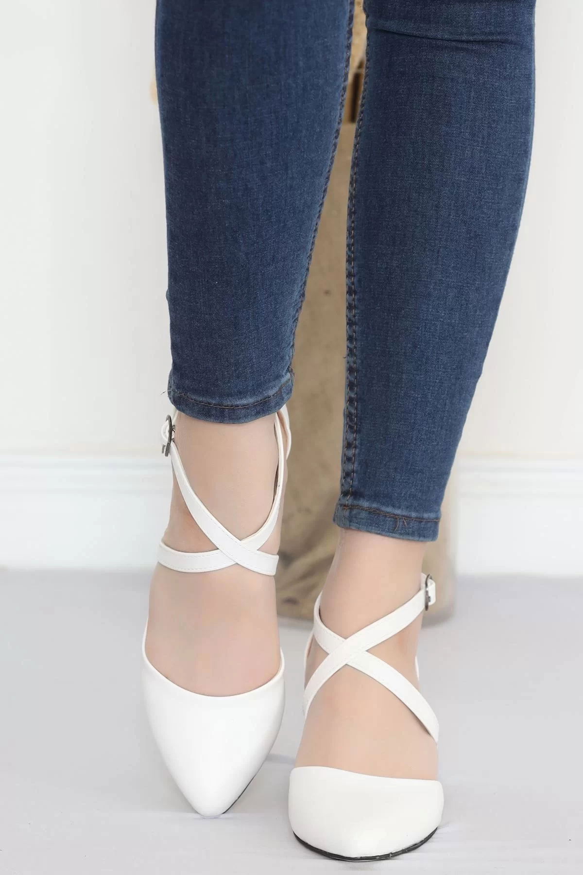 5 Cm Heeled Shoes White - 17315.264.