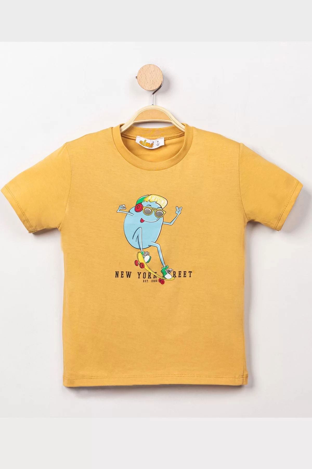 3-7 Years Printed Men's T-Shirt Camel - 224194.1576.