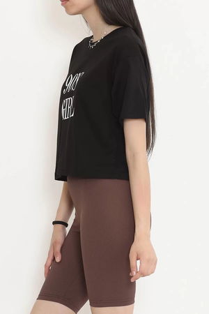 Printed Crop T-shirt Black - 16482.1567.