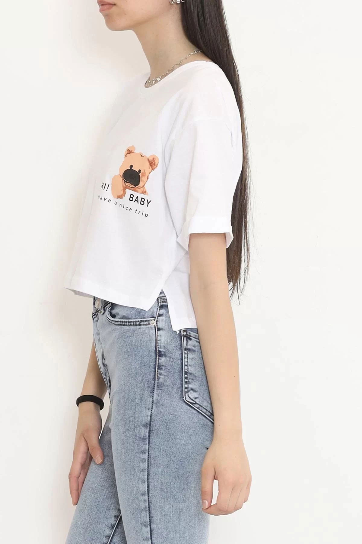 Printed Double Sleeve T-shirt White - 16490.1567.