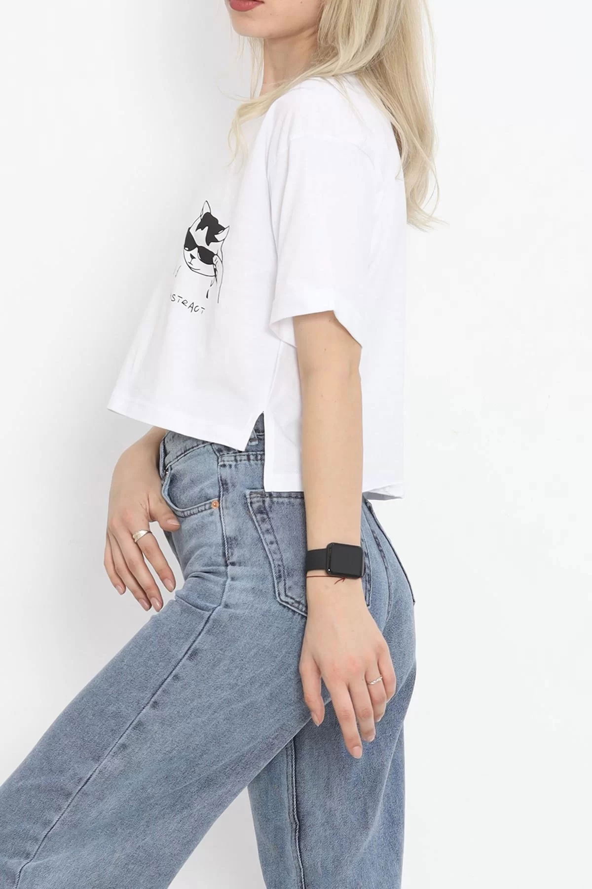 Printed Crop T-shirt White - 18668.1567.