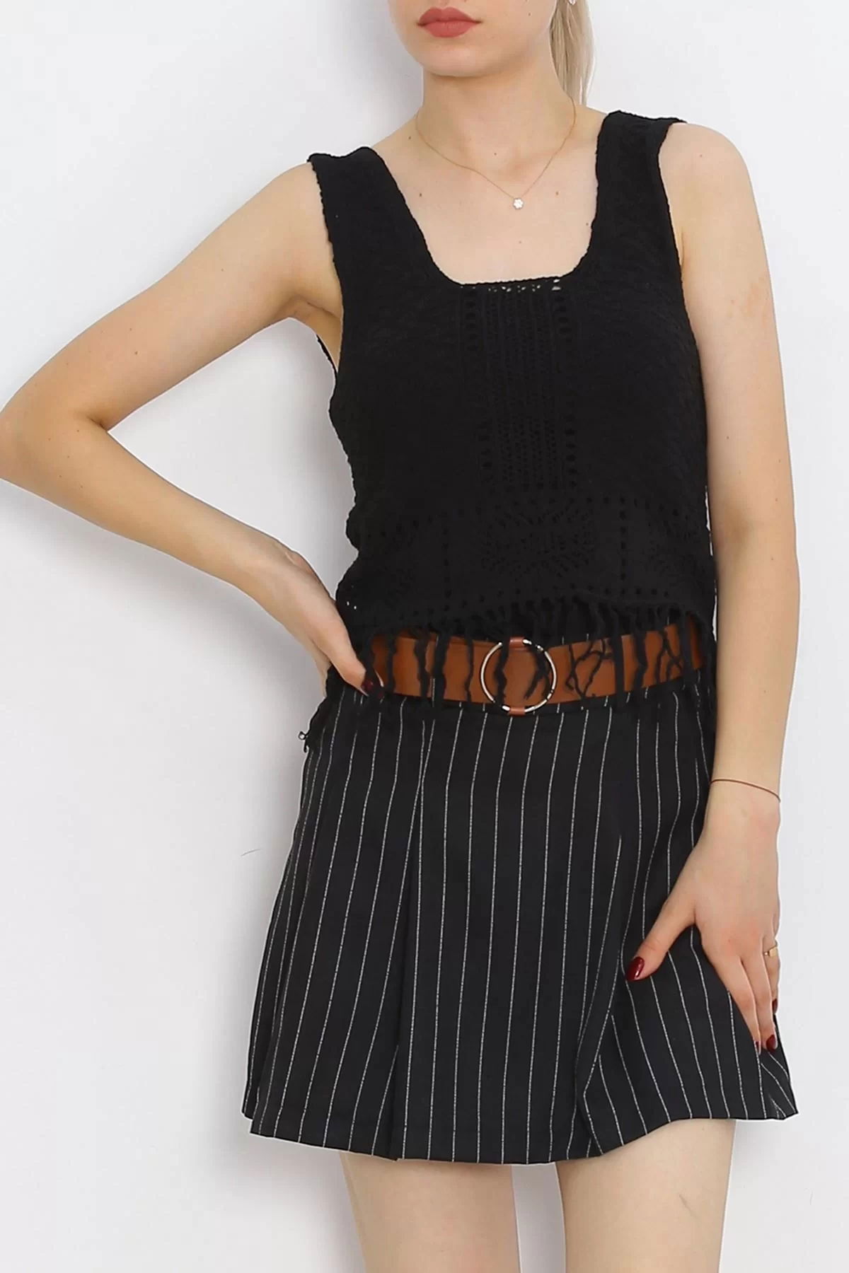 Tasseled Sweater Tank Black - 18928.1247.