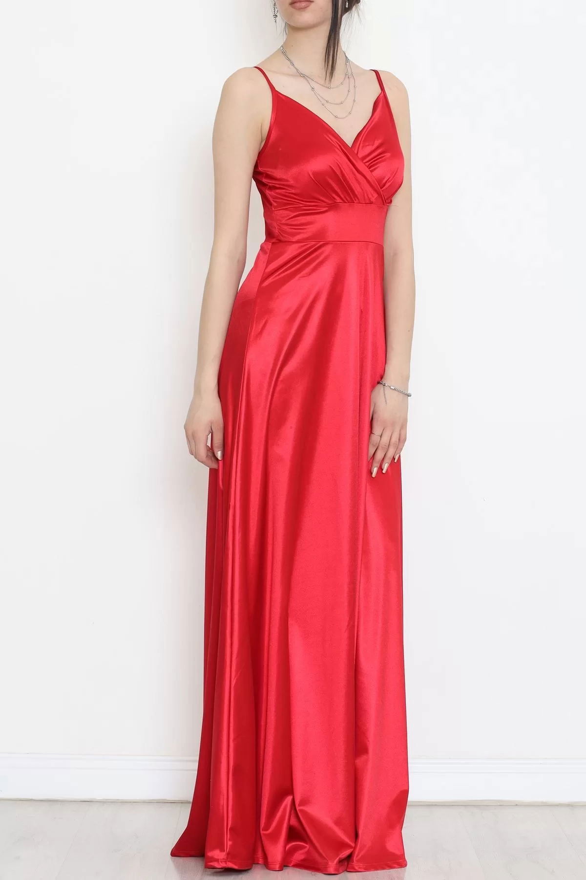 Satin Dress with Straps Red - 582151.1592.