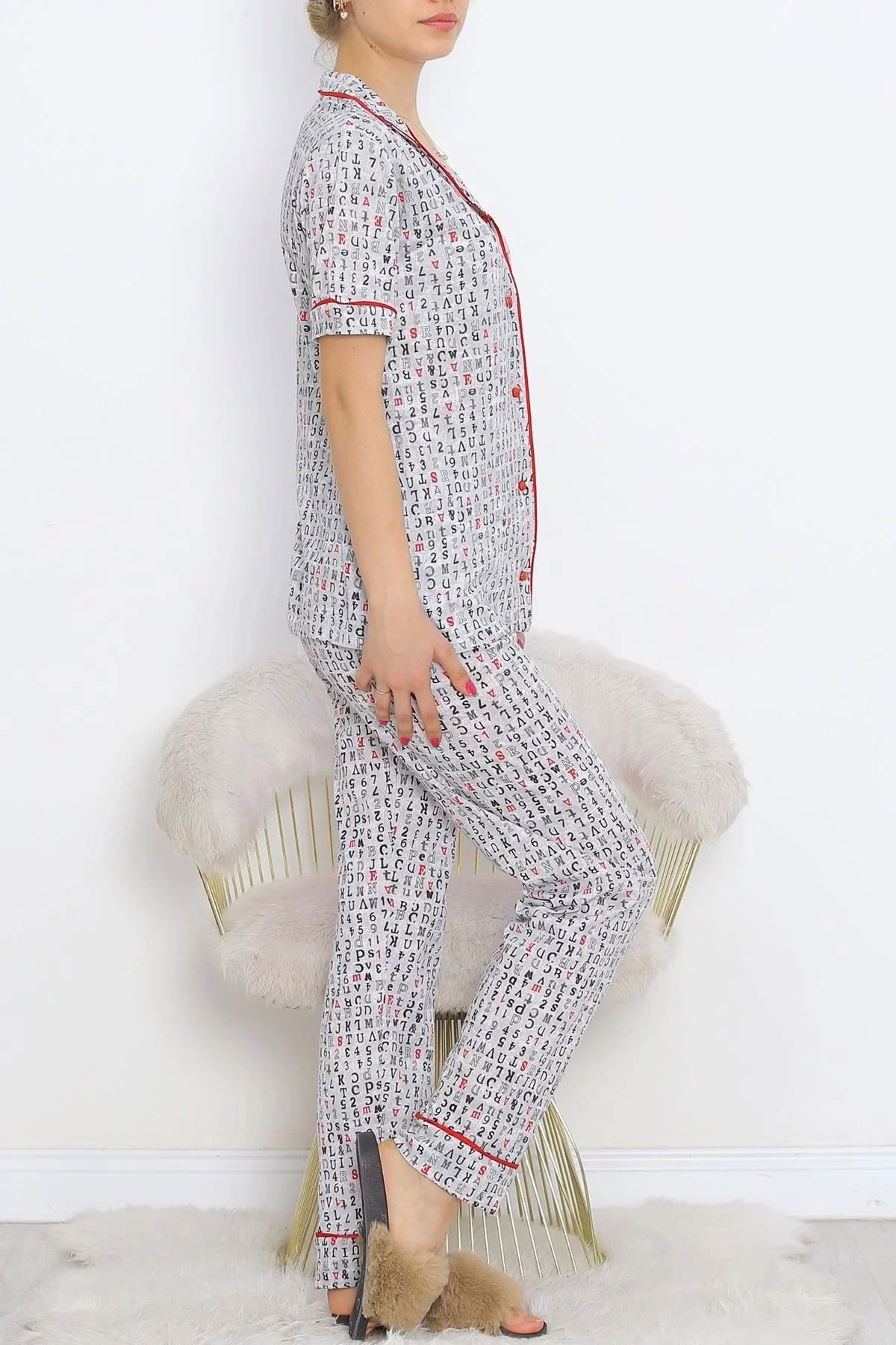 Button Pajama Set Gris Black - 18948.1567.