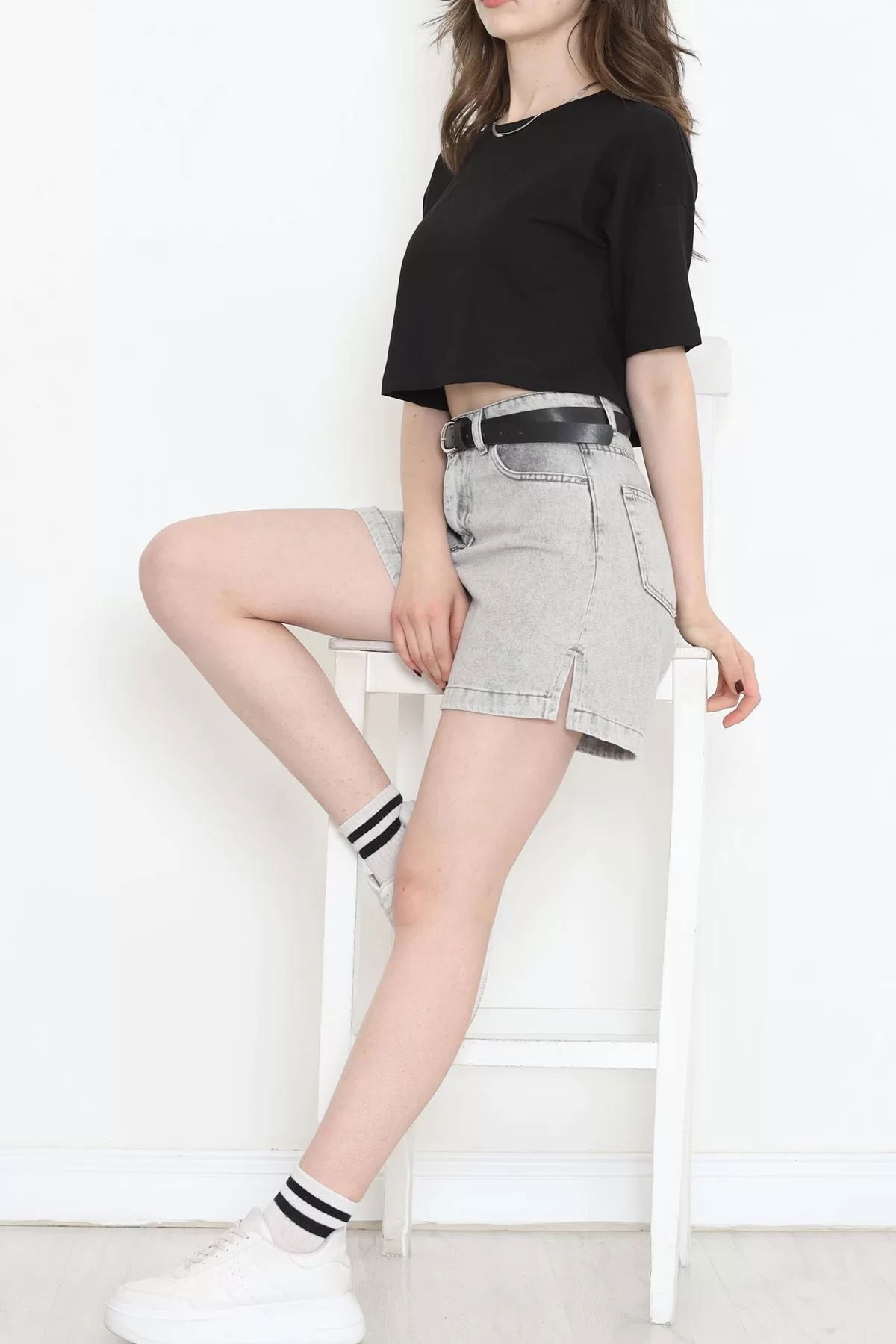 Single Jersey Crop T-shirt Black - 1111.1567.