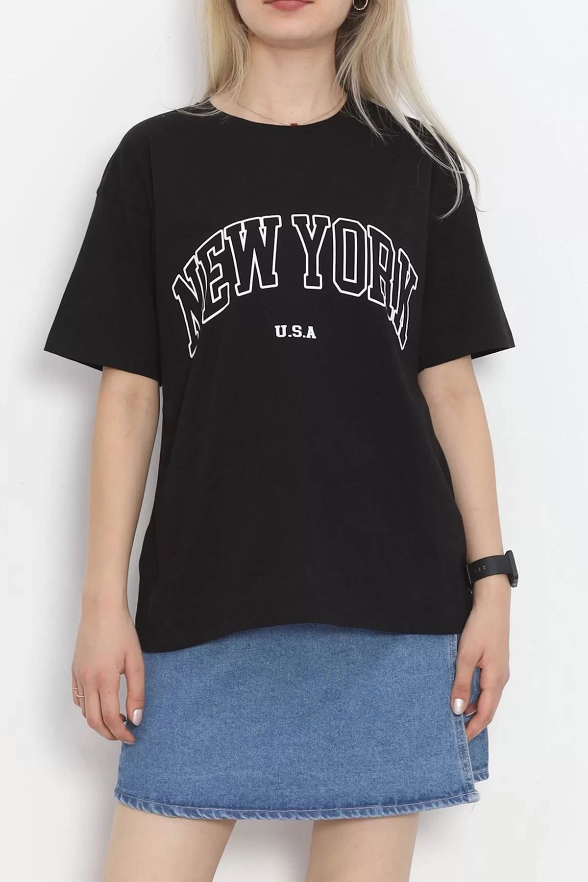 Printed Crew Neck T-shirt Black - 16523.1567.