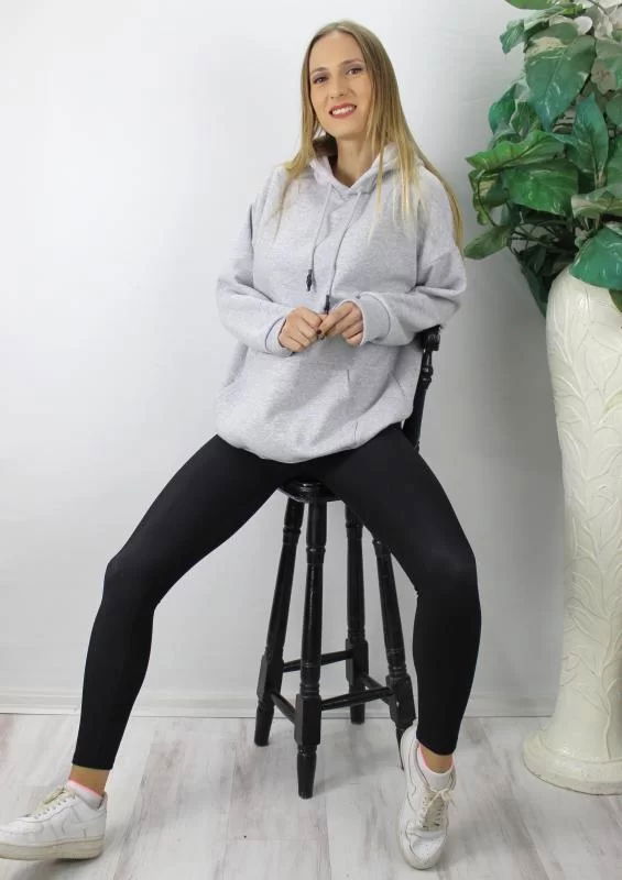 Three Yarn Hooded Sweat Gray - 2410.2022