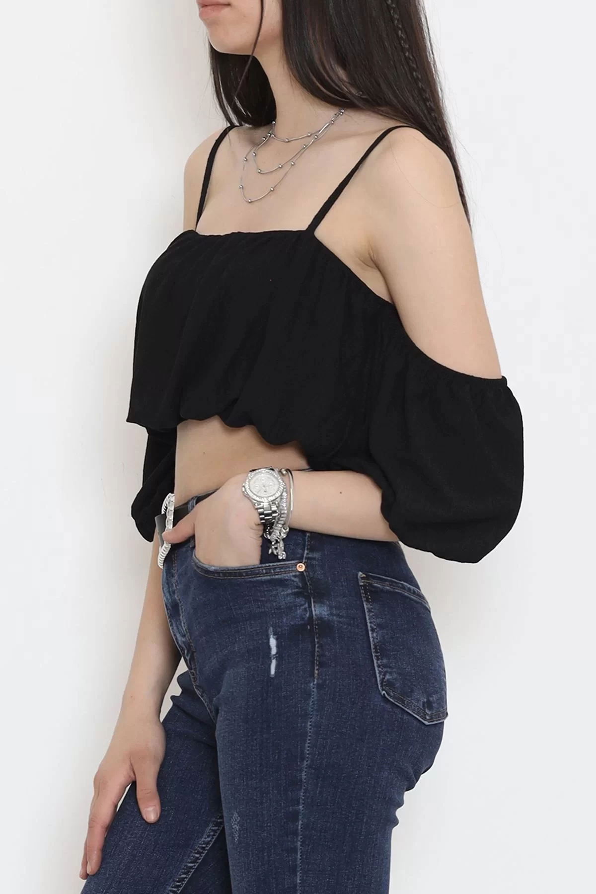 Strappy Burümcük Blouse Black - 12593.631.