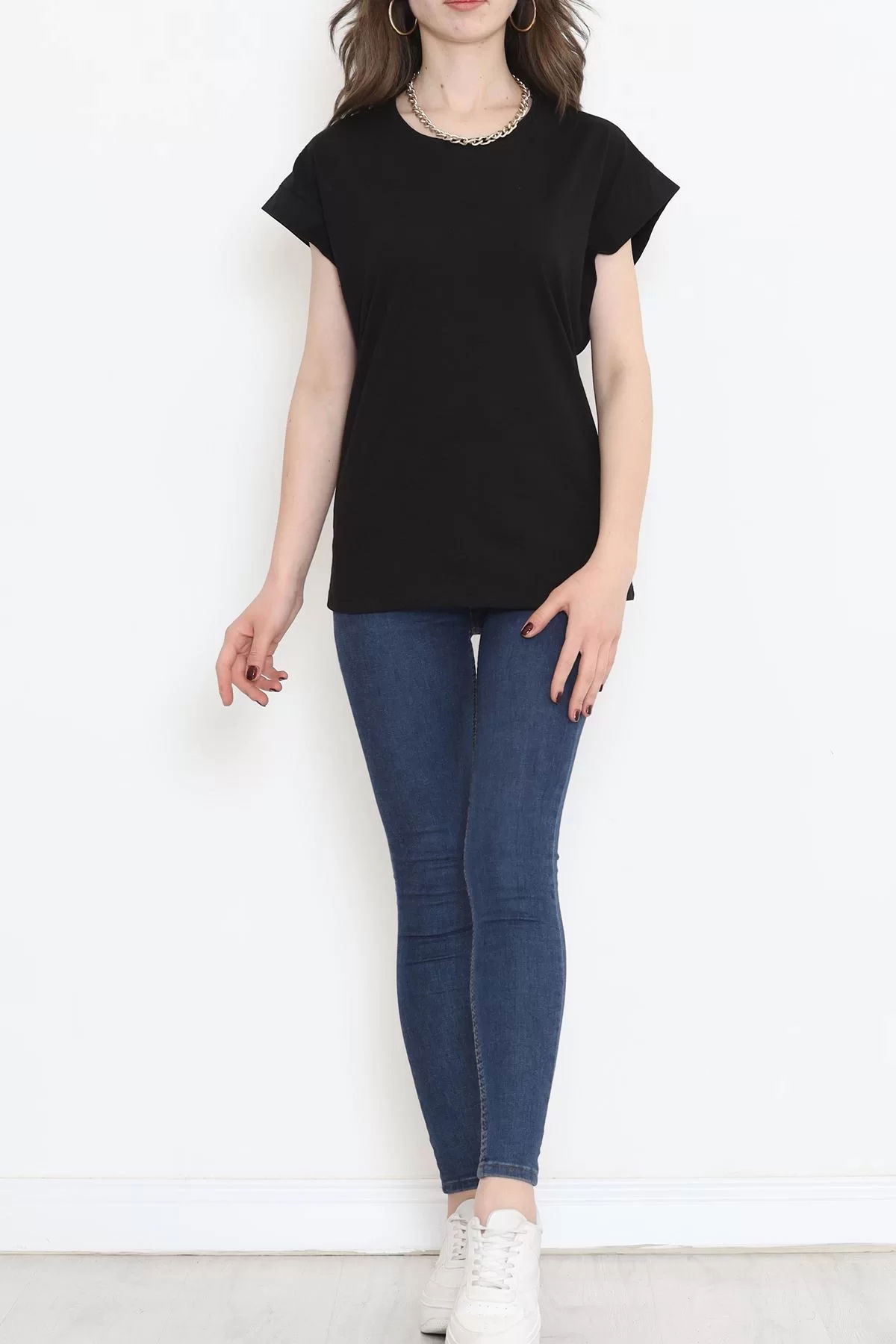 Single Jersey Double Sleeve T-Shirt Black - 15875.1567.