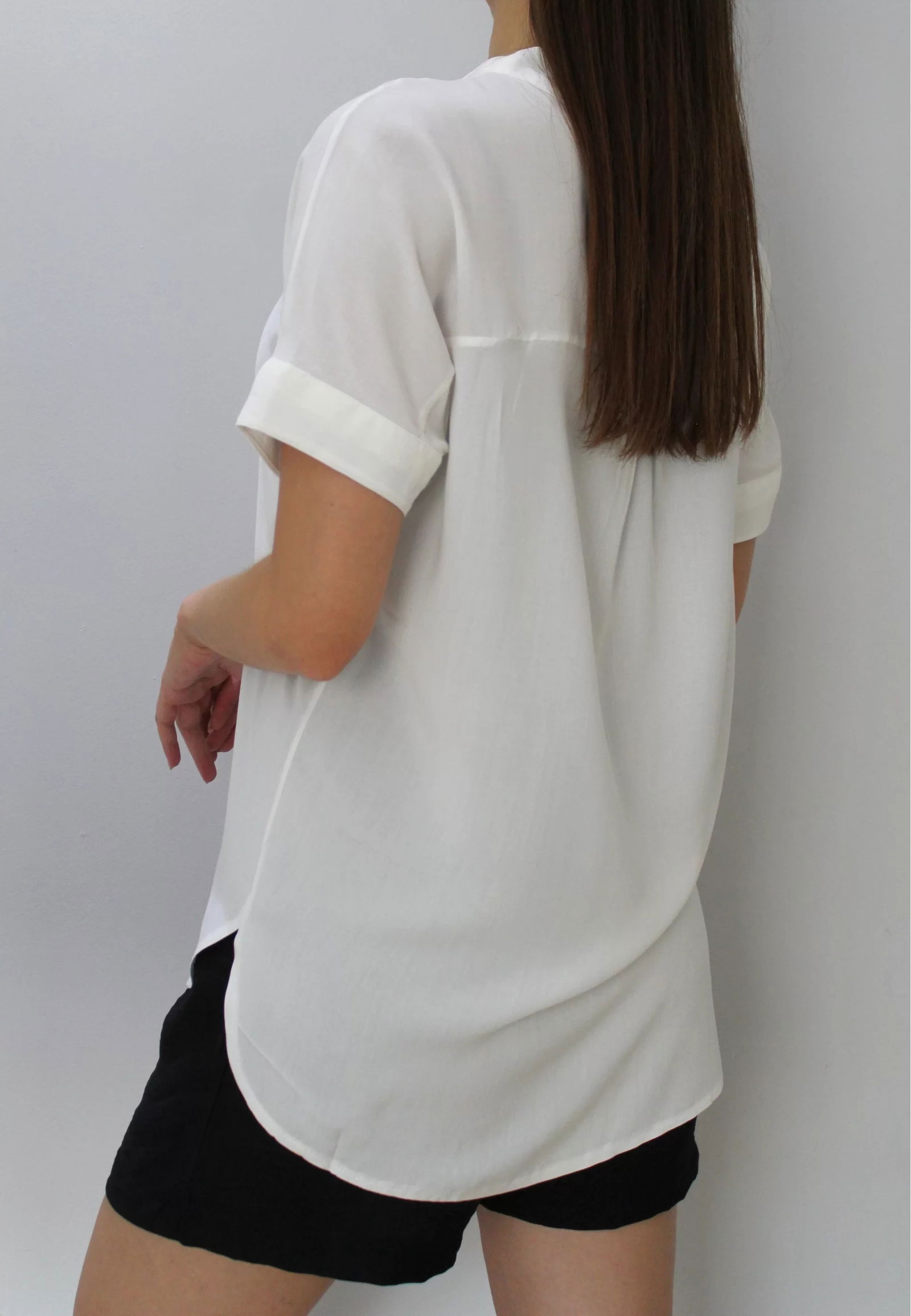 Woven V-Neck Blouse Ecru - 1297.85