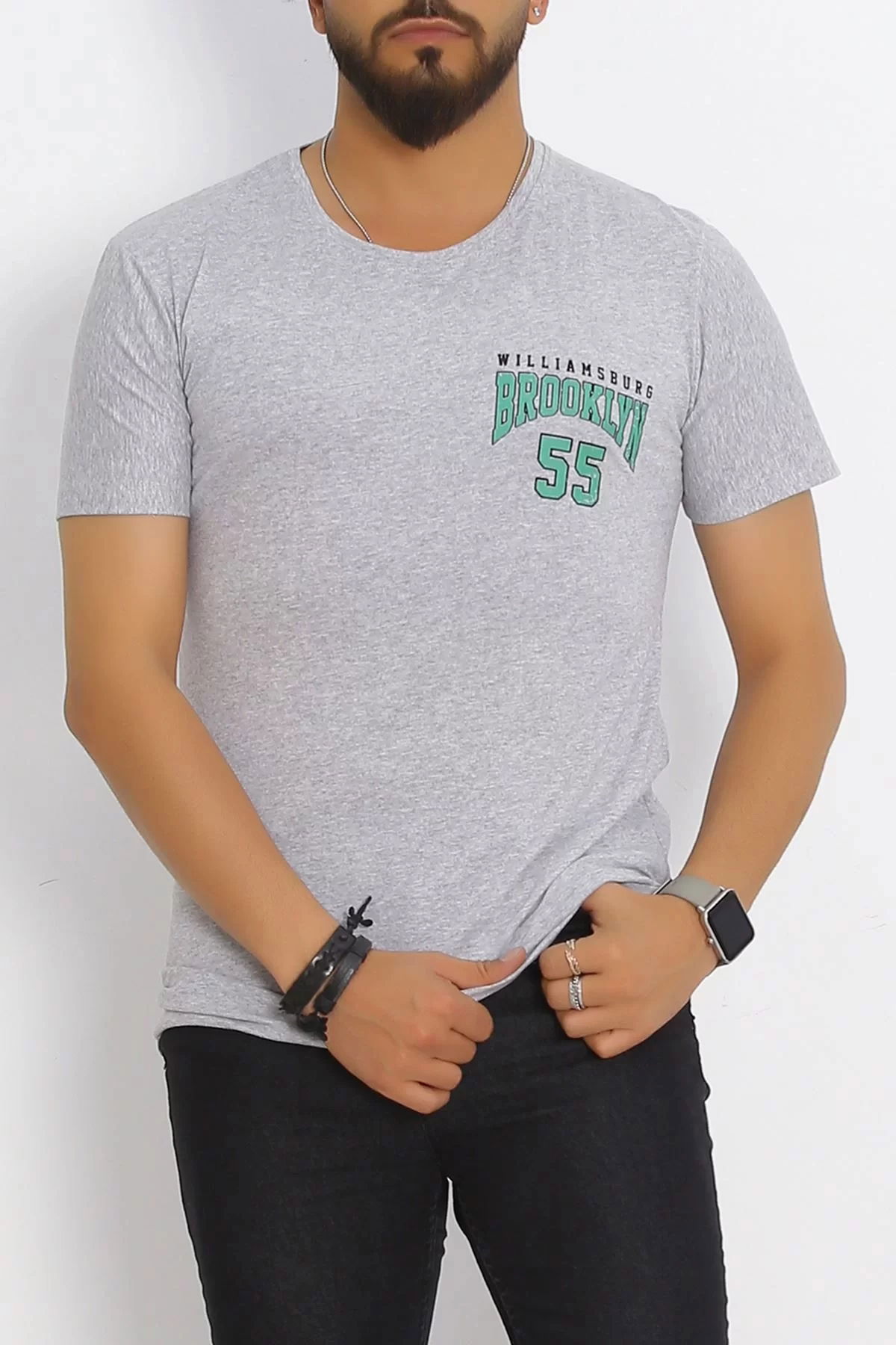 Printed T-shirt Gray - 17381.1778.