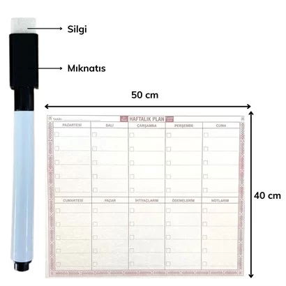 Tufeyo Transparent Self-Adhesive Weekly Planner with Pen 40cm-50cm