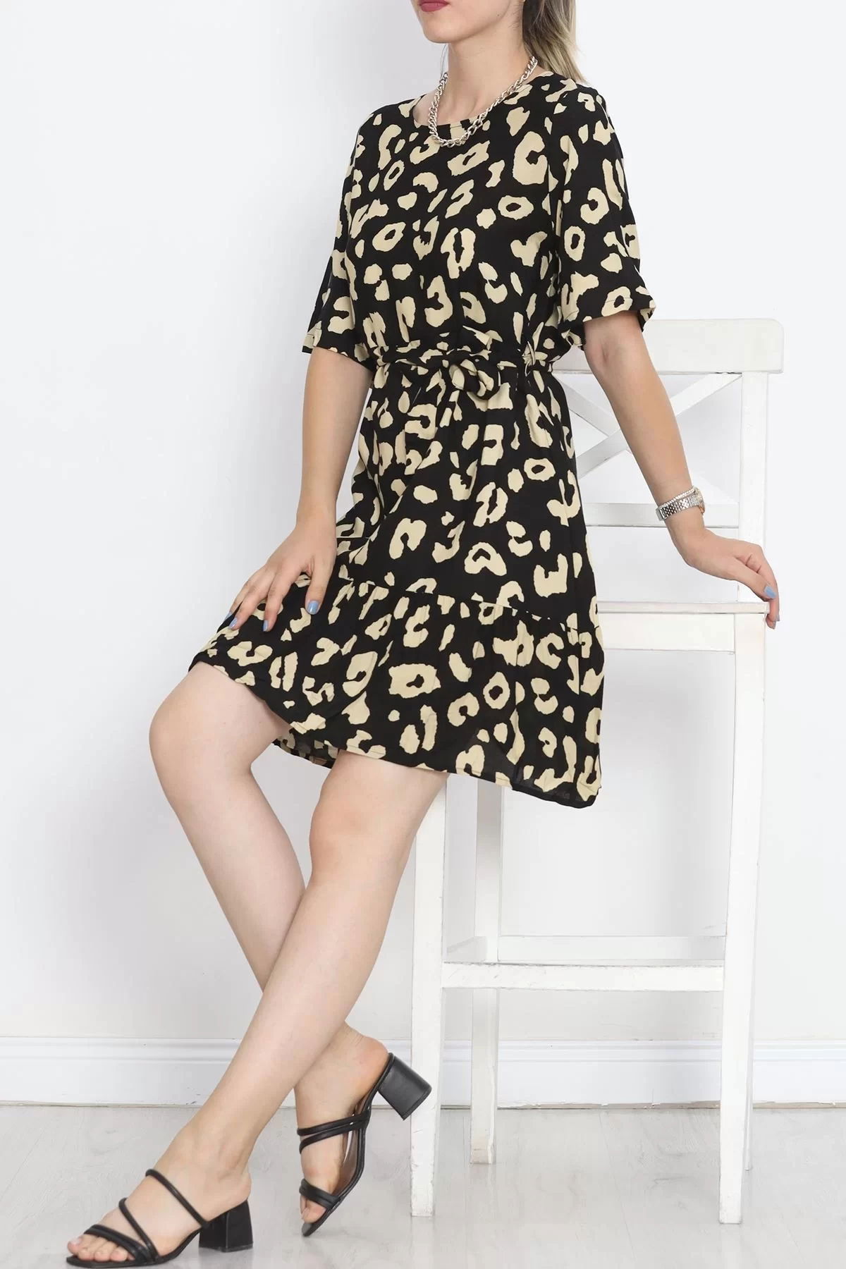 Belted Dress Blackbeige - 152406.701.