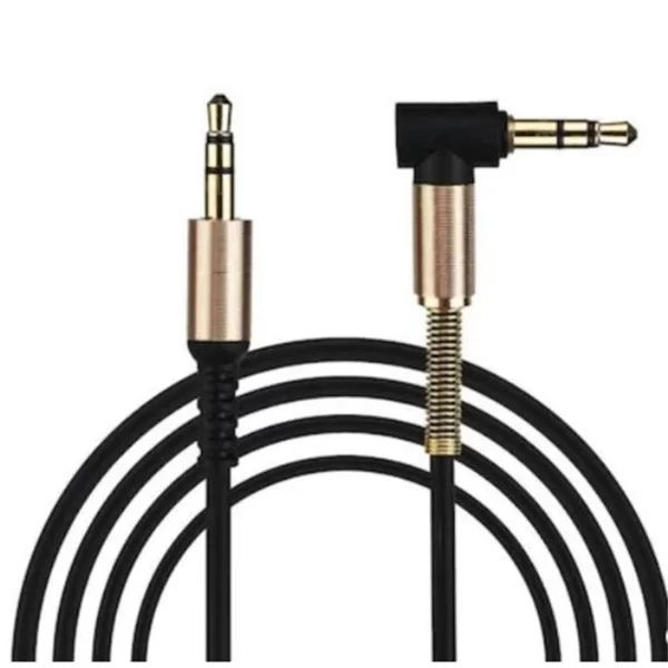 Tufeyo 35 Mm Metal Head Male/Male L Tip Jack Input Aux Stereo Audio Transfer Cable