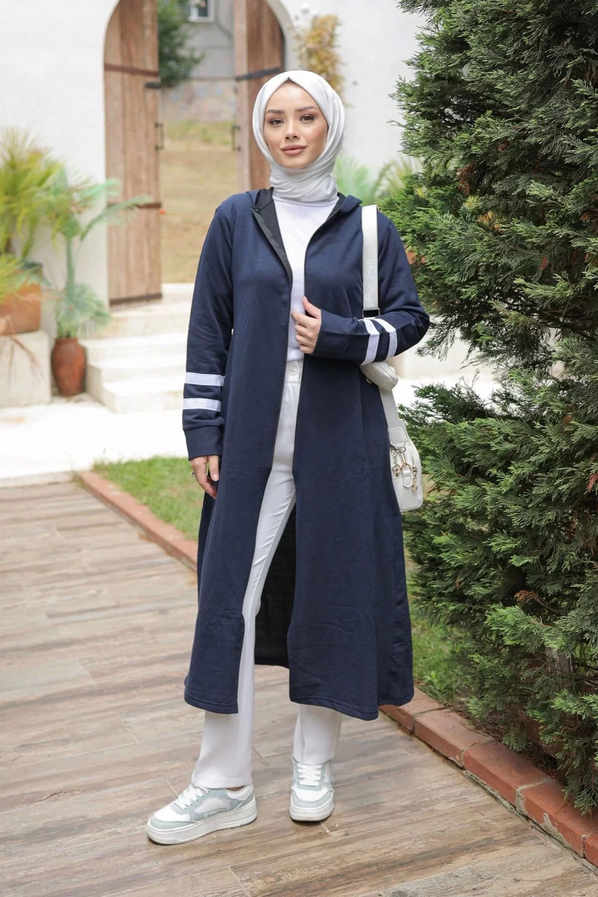 Zippered Abaya Navy Blue - 20342.1778.