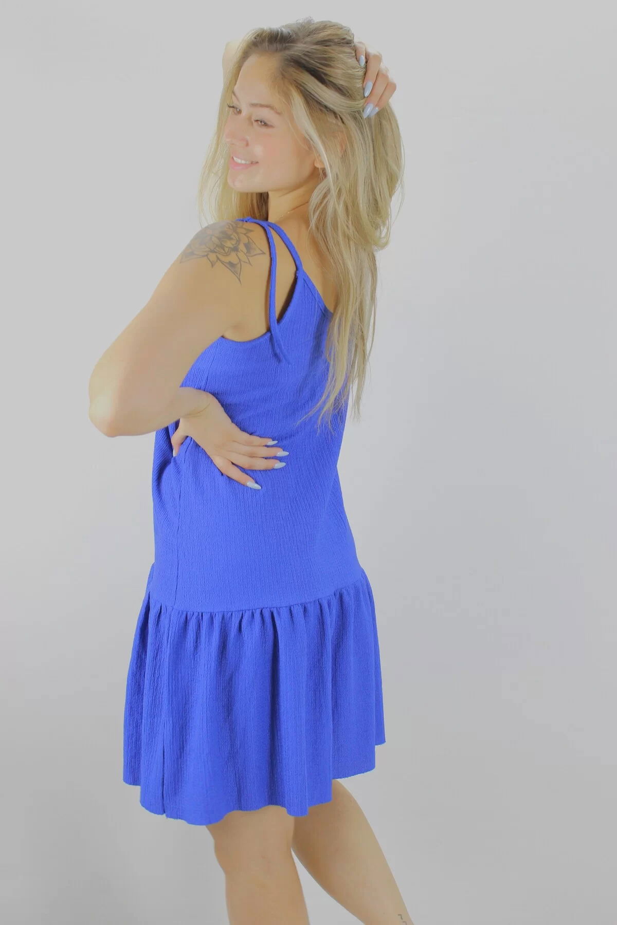 Crinkle String Dress Blue - 1456.65