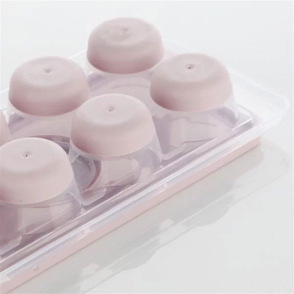 Tufeyo 12pcs Plastic Ice Cube Mold with Lid Non-stick Silicone Base