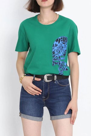 Printed T-shirt Dark Green - 17376.1778.