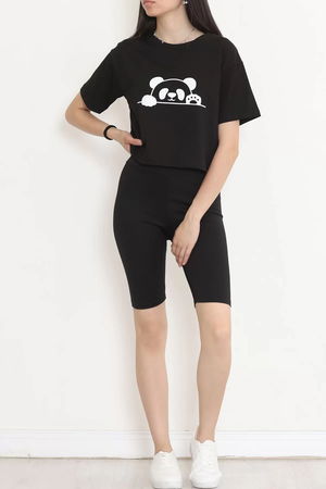 Printed Crop T-shirt Black - 16485.1567.