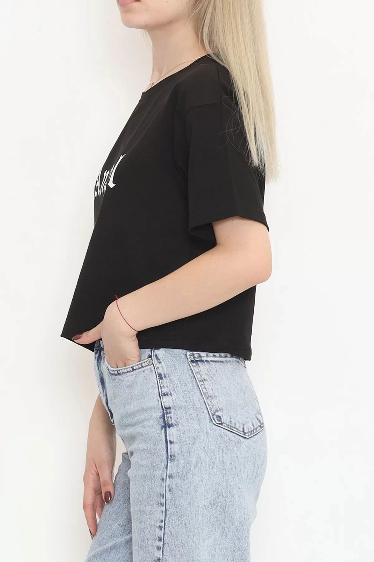 Printed Crop T-shirt Black - 16474.1567.