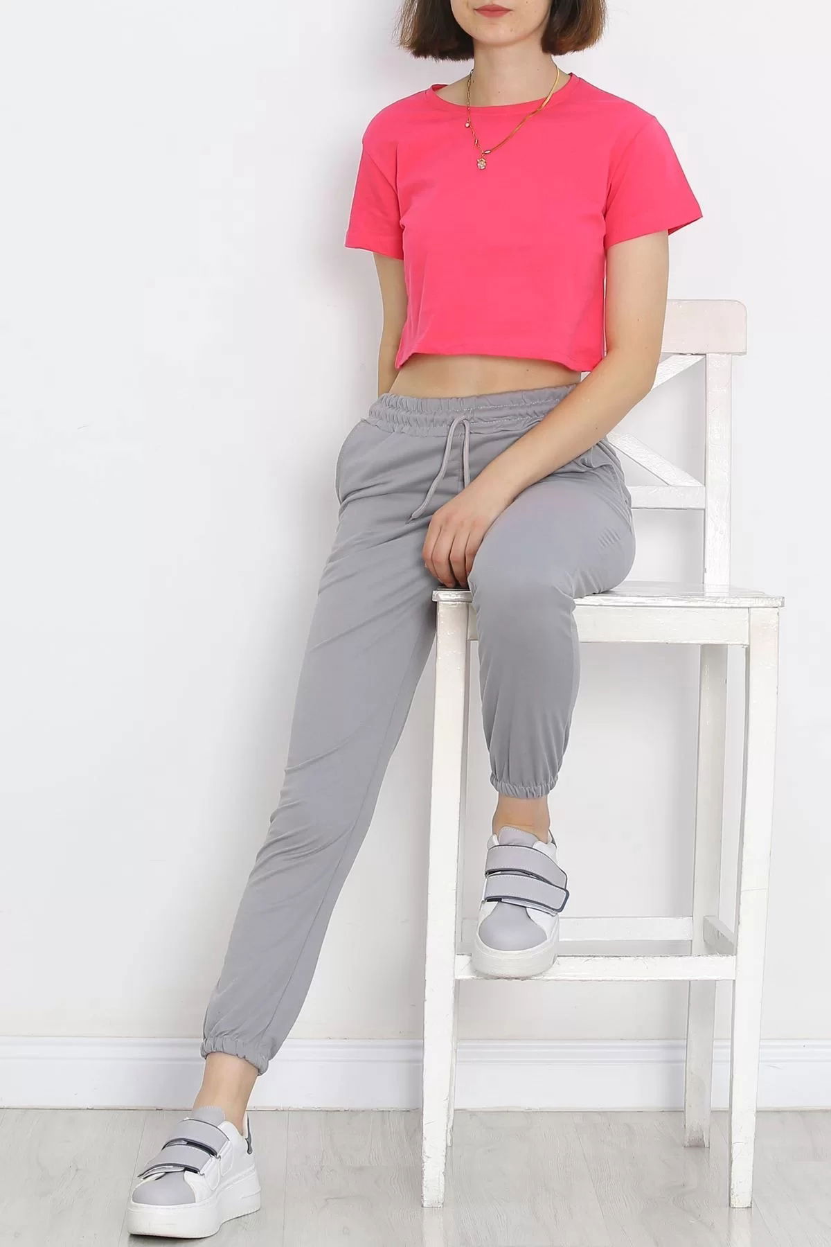 Crew Neck Crop T-shirt Fuchsia - 18962.1247.