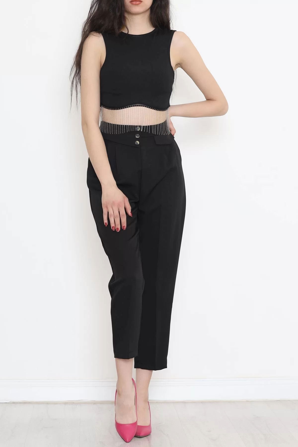 Buttoned Pocket Detailed Pants Black - 20721.683.