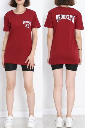 Printed T-shirt Burgundy - 17381.1778.