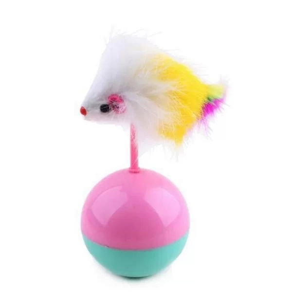 Tufeyo Cat Play Ball Feathered Mouse Pilgrim Lie Down Educational Kitten Mouse Chasing Toy