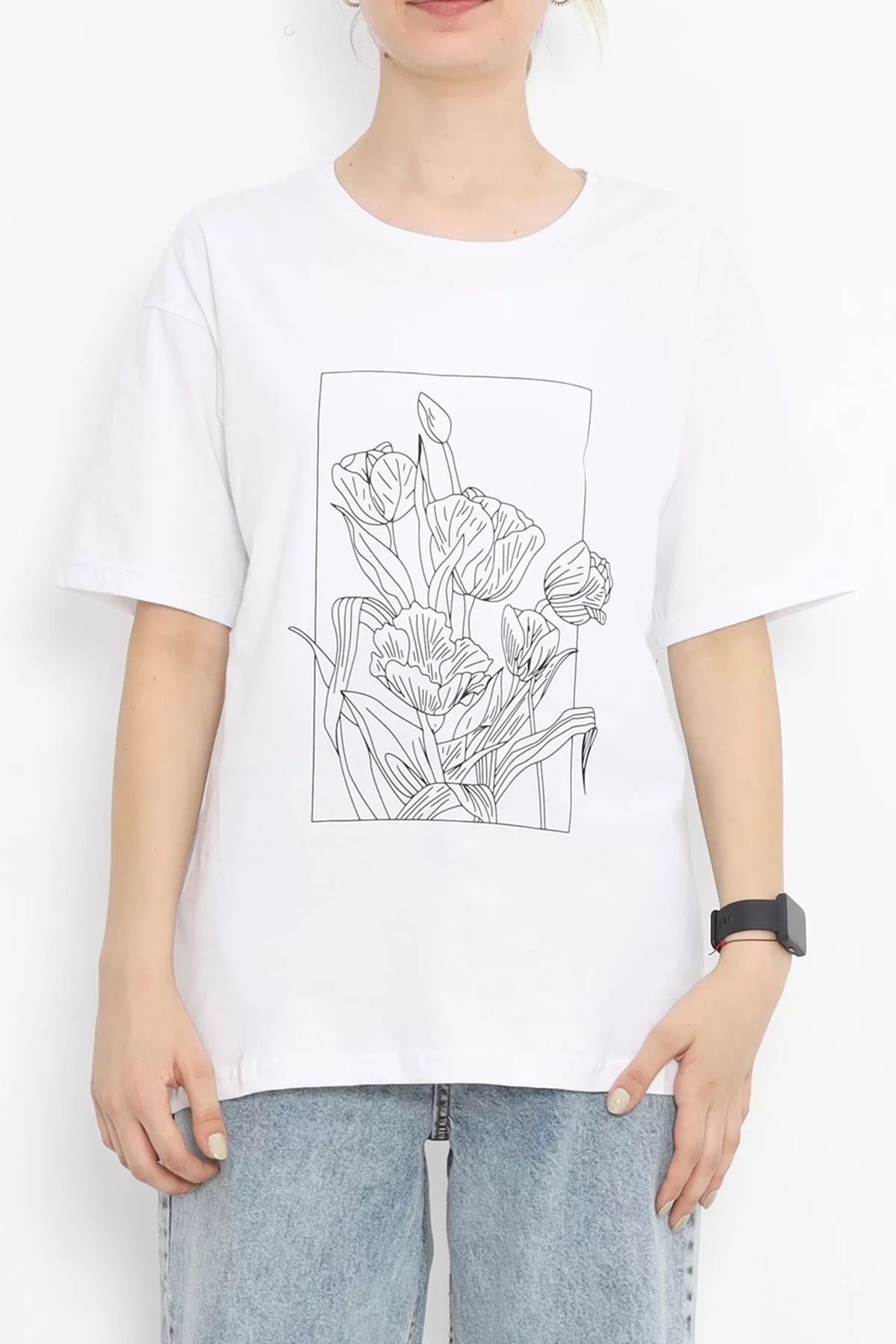 Printed Crew Neck T-shirt White - 16511.1567.