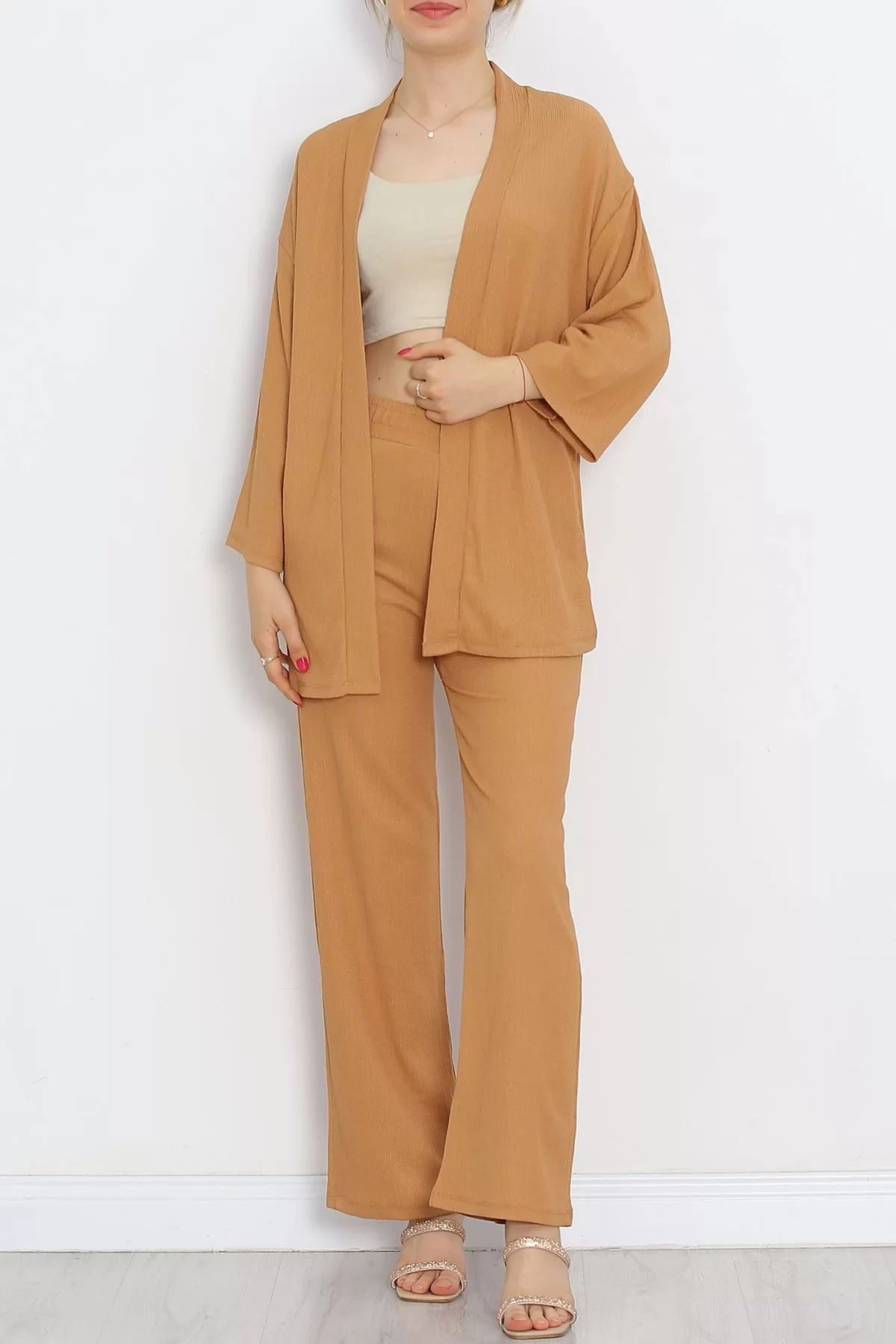 Long Kimono Suit Sütlükahve - 722.1247.