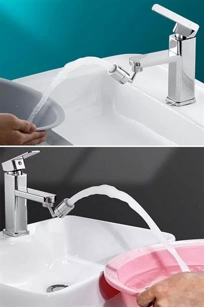 Tufeyo 720 Degree Rotating 4 Filters Compatible with All Faucet Types with Mounting Apparatus Faucet Head