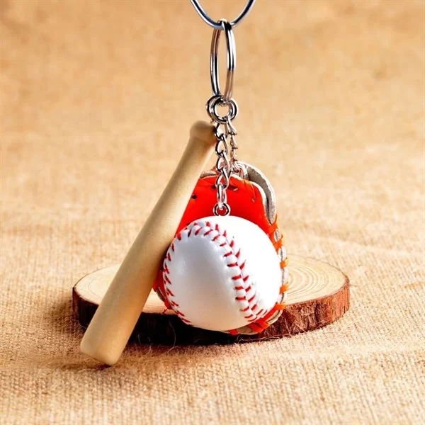 Tufeyo Stylish Keychain Necklace Bag Ornament Baseball Keychain with Realistic Baseball Design