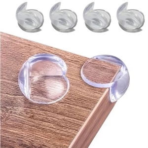 Tufeyo Baby Child Soft and Flexible Circular Transparent Adhesive Safety Corner Protector (4 Pcs)