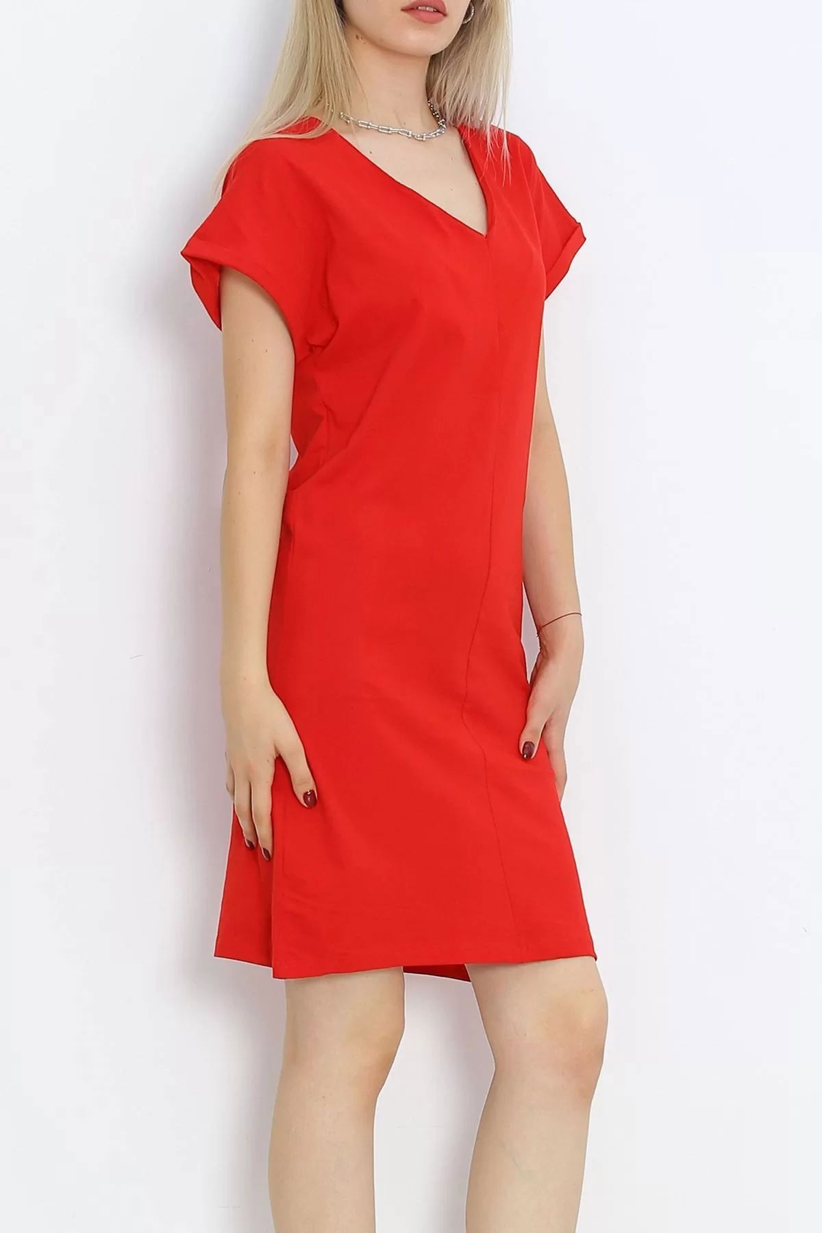 V Neck Suprem Dress Red - 15871.1567.