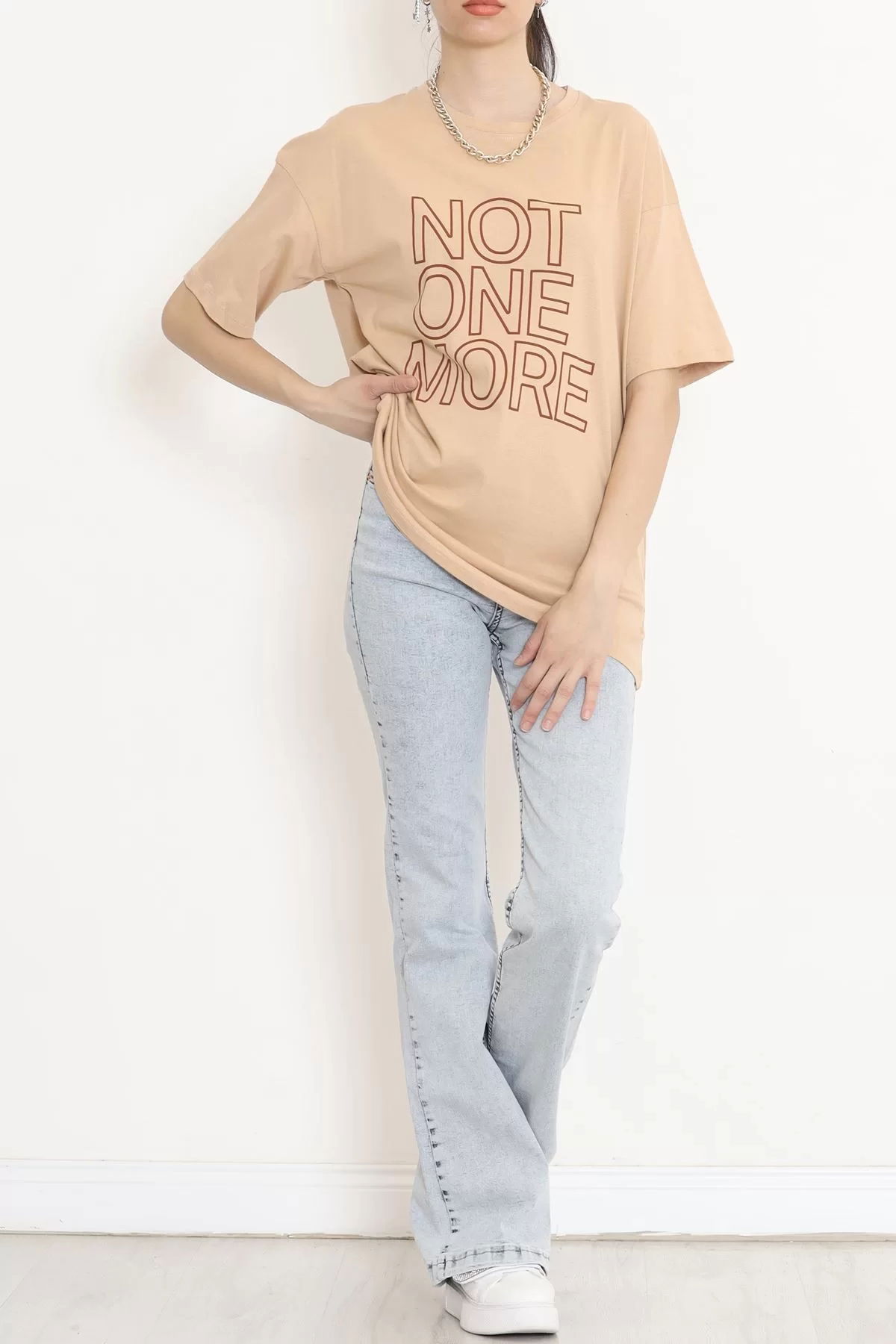 Printed Oversize T-Shirt Mink - 16504.1567.