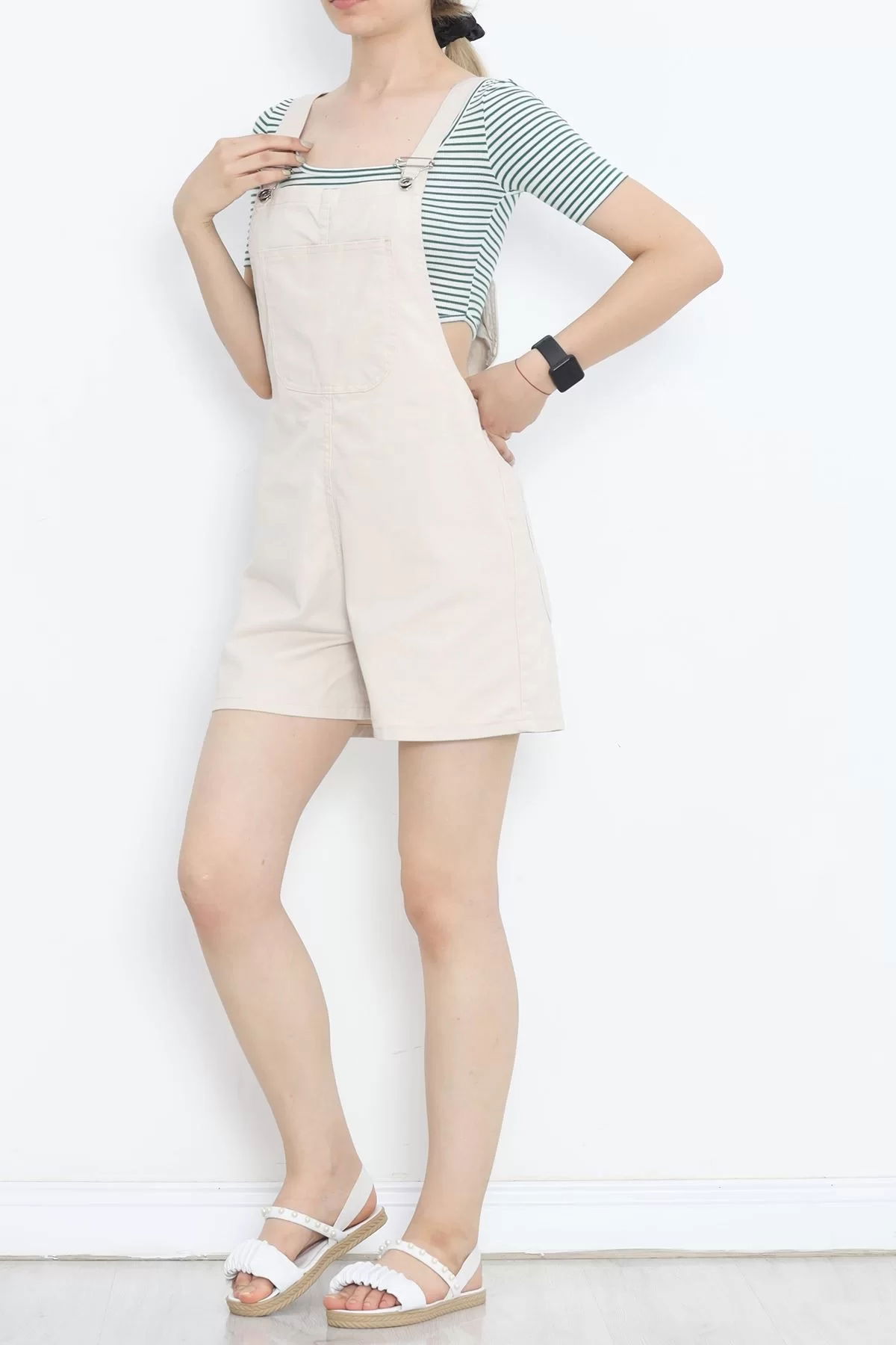 Denim Salopet Stone with Shorts - 15146.1184.