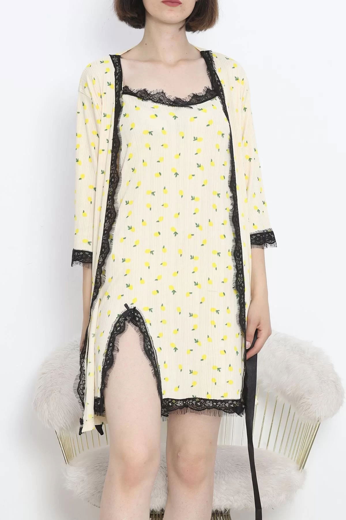 Printed Pegasus Pajama Set Lemon Yellow - 747.1287.