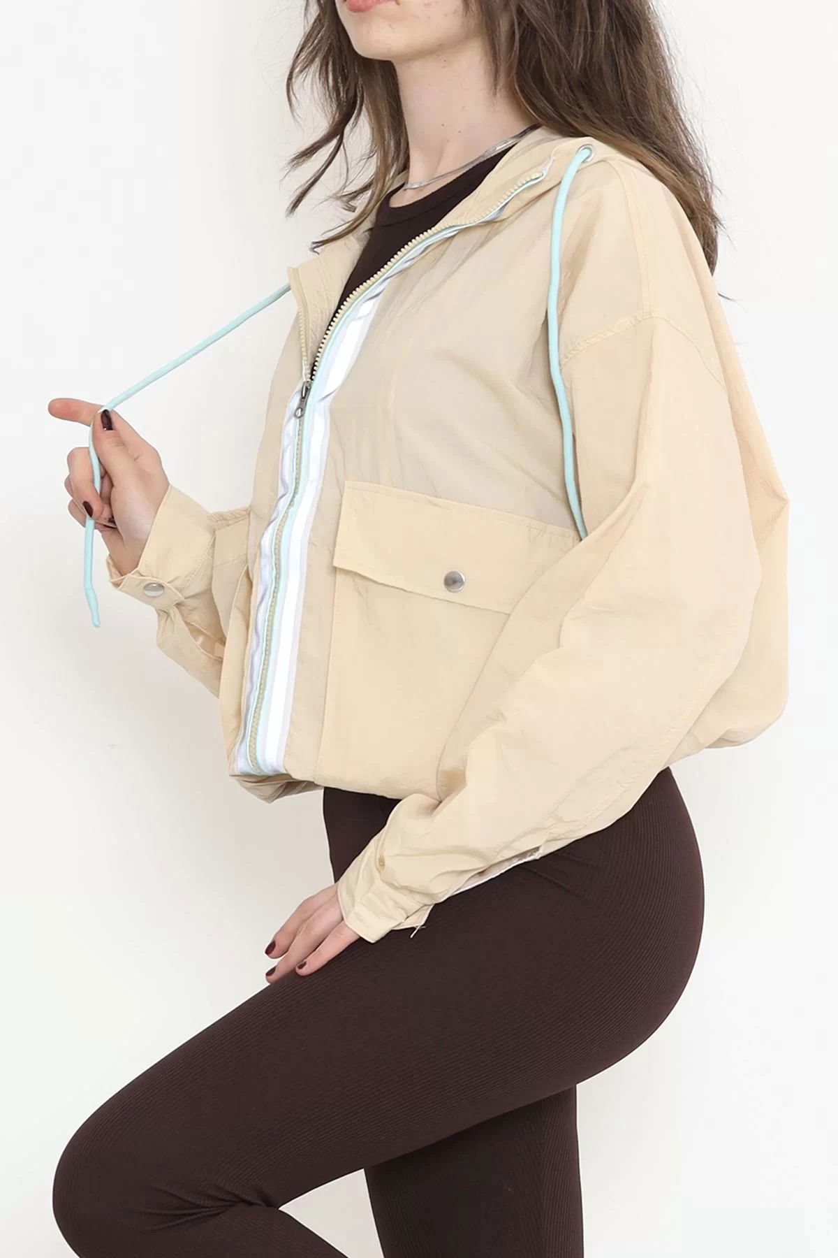 Reflector Zippered Raincoat Beige - 2314.1367.