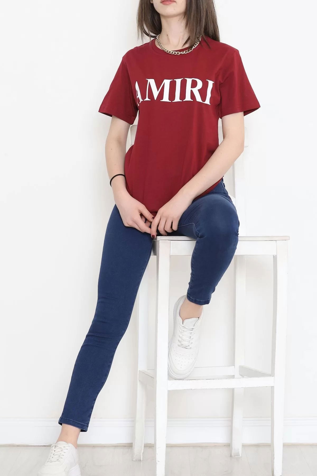 Printed Oversize T-shirt Burgundy - 17375.1778.