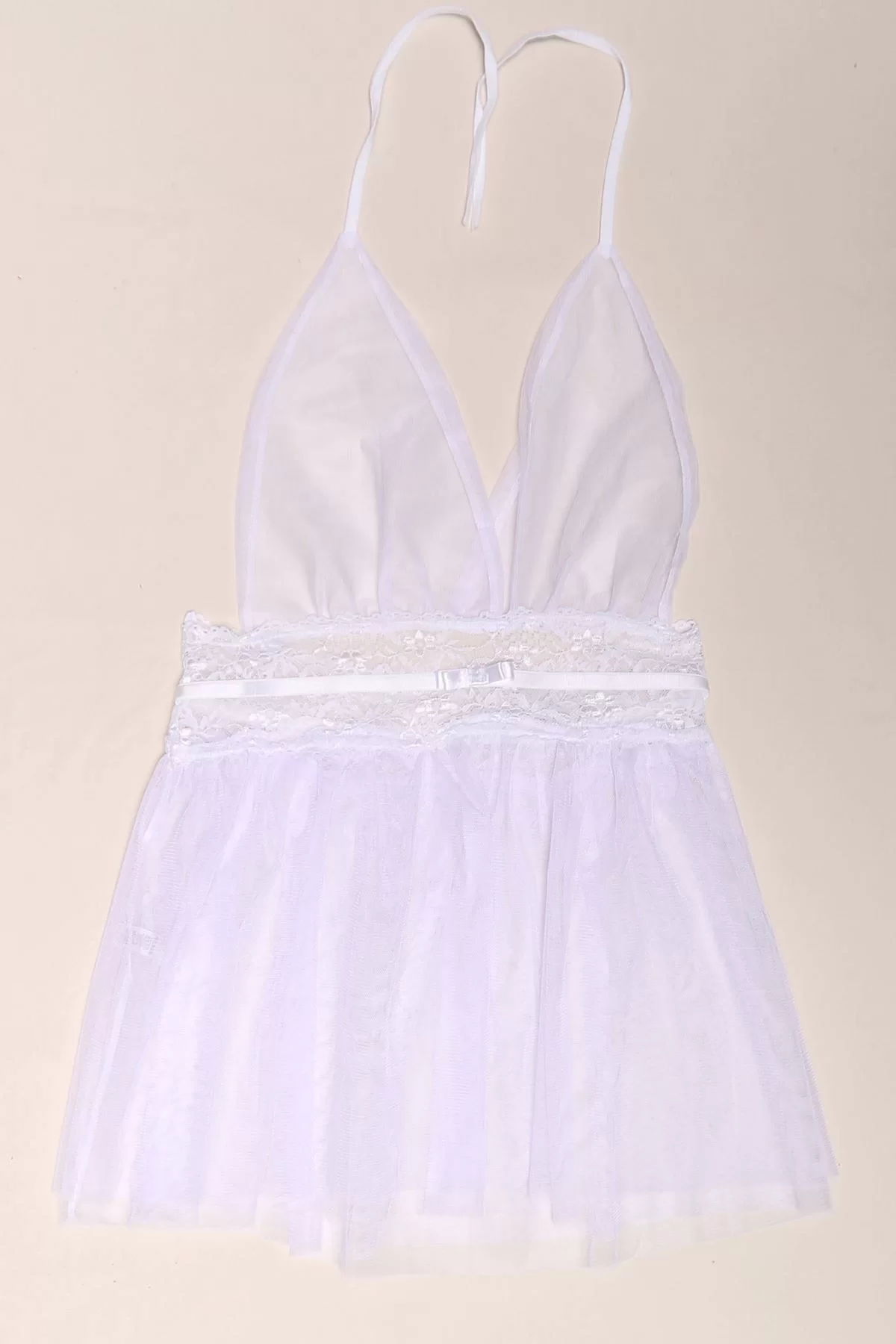 Double Tulle Low-cut Nightgown Lila - 3053.1364.