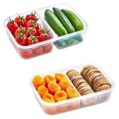 Tufeyo 2 Compartment 1 Liter Food Storage Container with Sealed Sealed Locking Lid -lc505