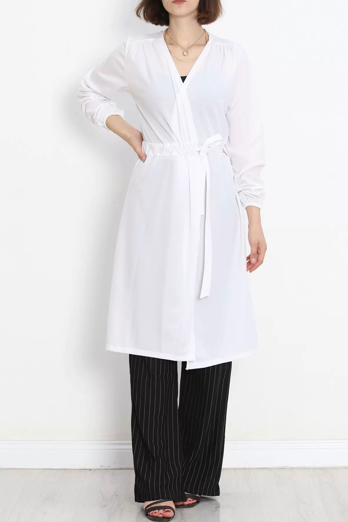 Kimono White with Belted Waist - 10013.1778.