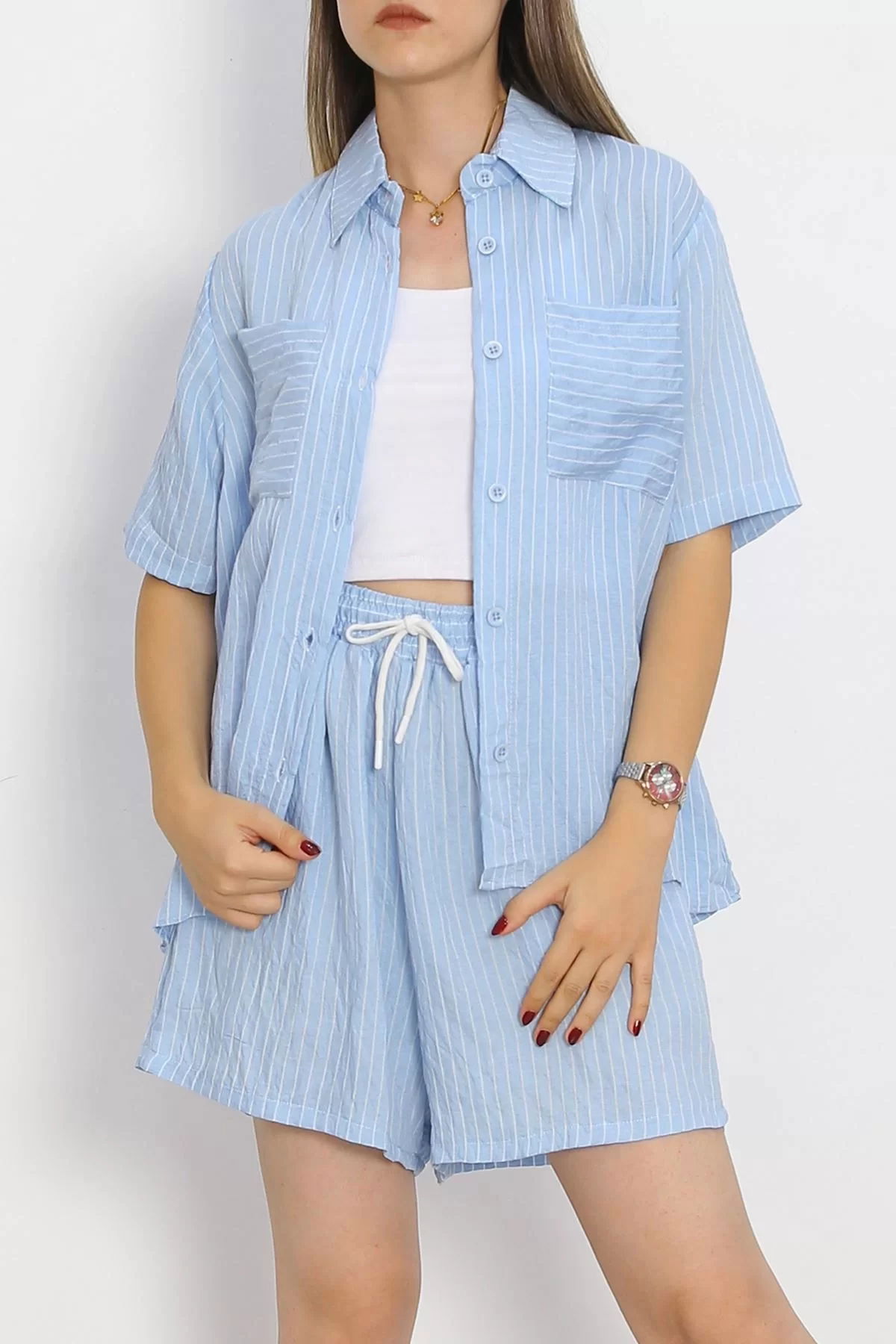 Oversize Shorts Set Blue - 18943.1247.