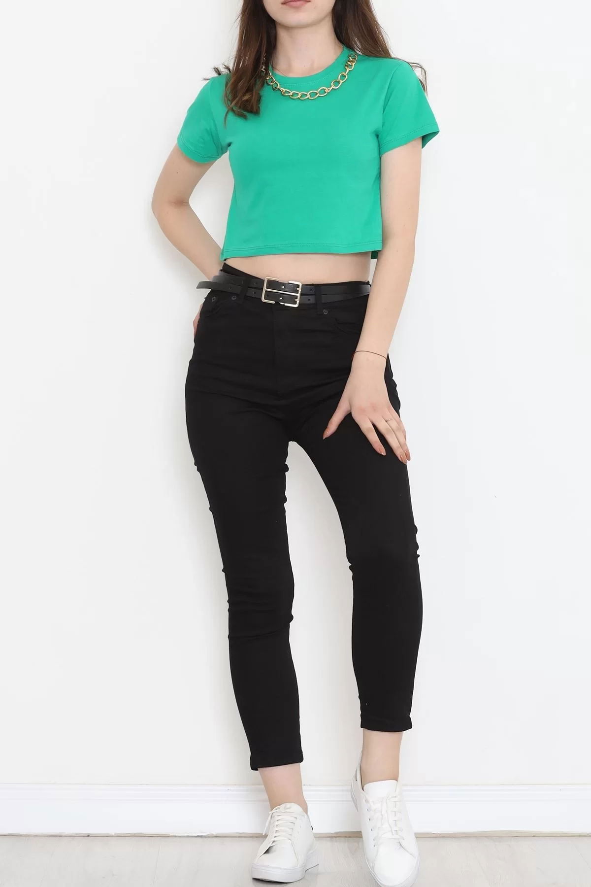 Chain Crop T-shirt Green - 673.1247.