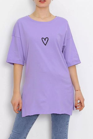 Double Sleeve Printed T-Shirt Lilac - 16556.1567.