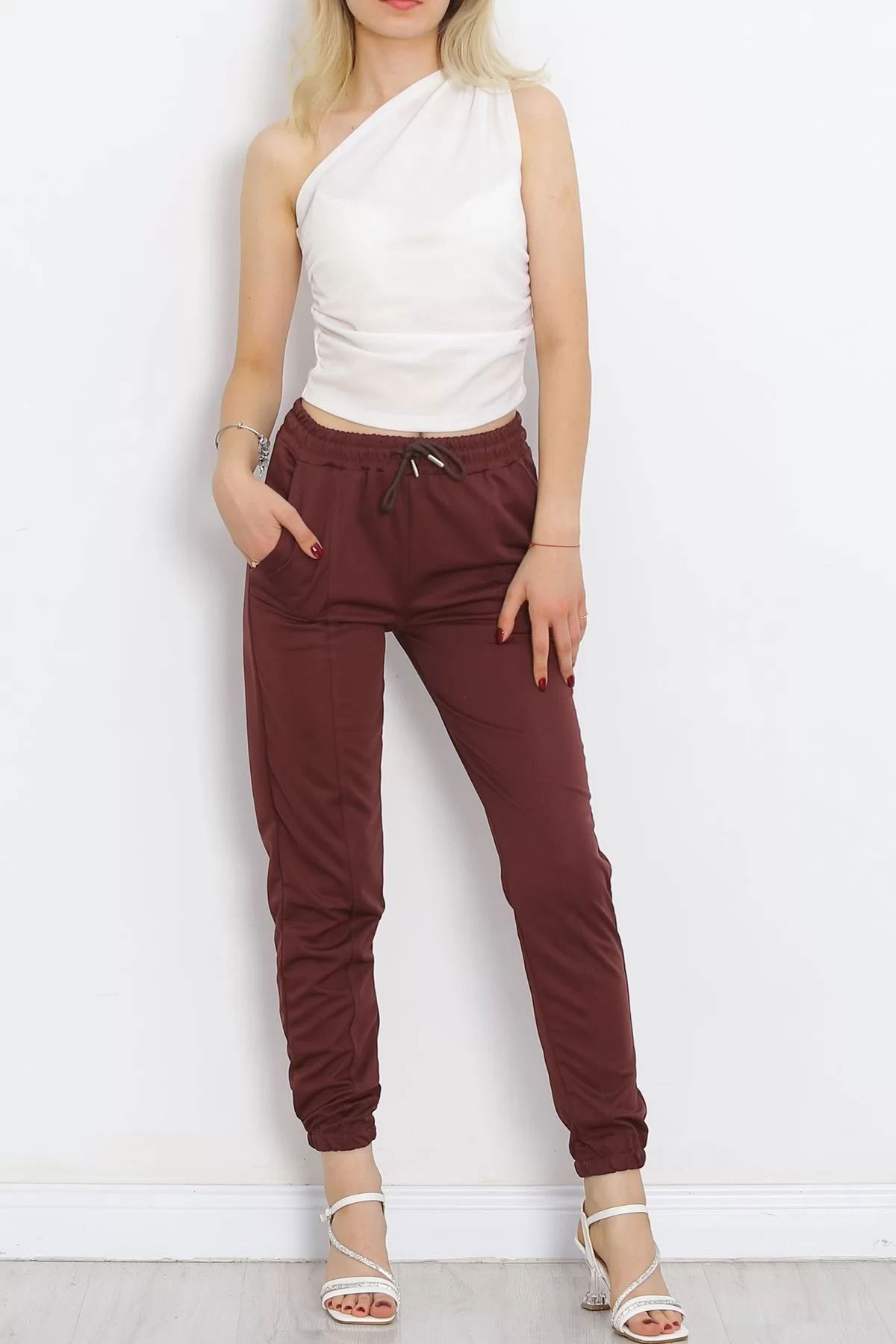 Pants with Elastic Waistband Pants Brown - 10063.1778.