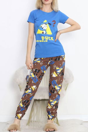 Pajama Set with Elastic Cuffs Blue - 18736.1567.