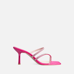 Oyra Fuchsia Satin Heeled Slippers