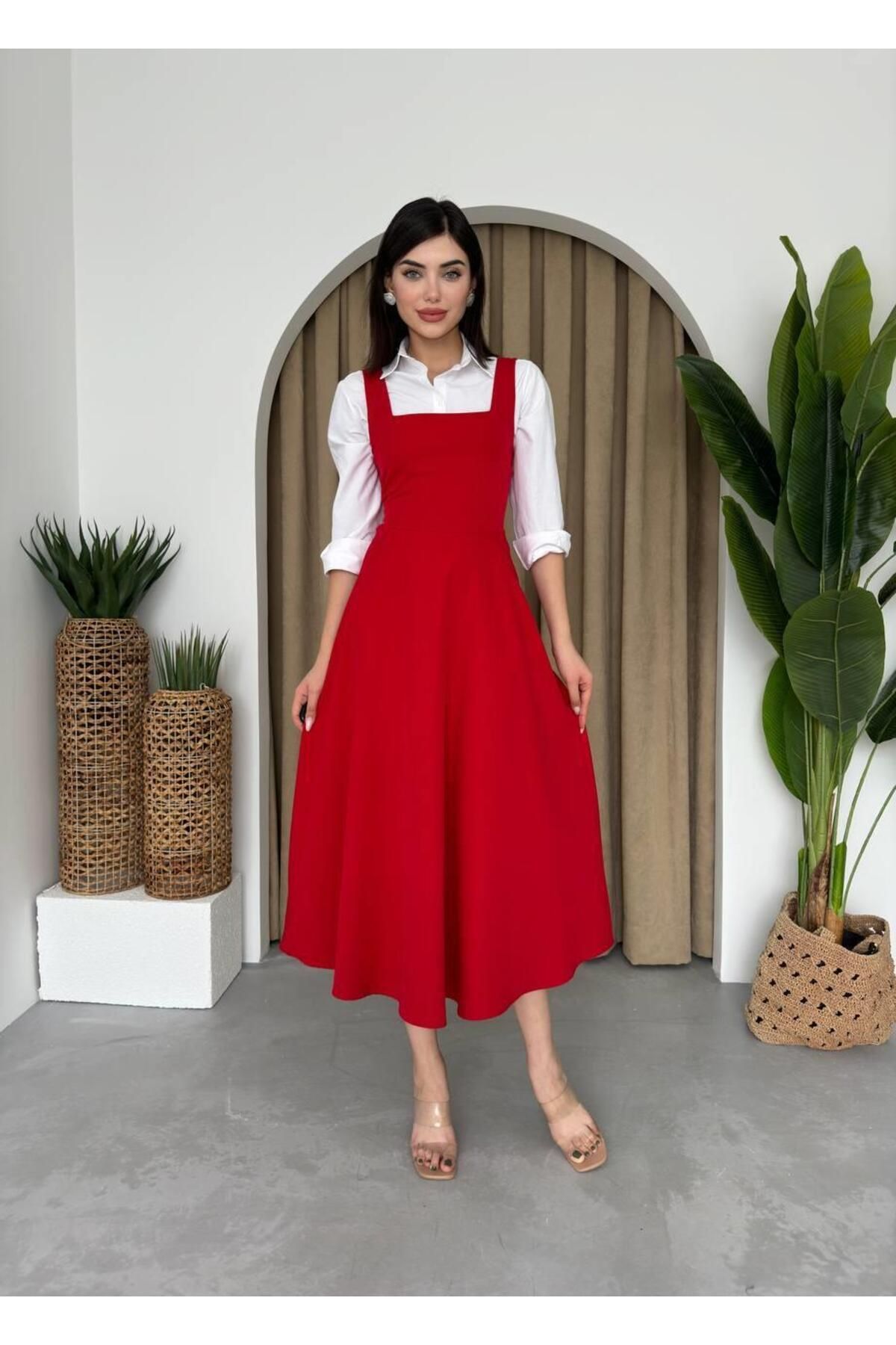 CALLIOPE SQUARE NECKLINE MIDI LENGTH DRESS